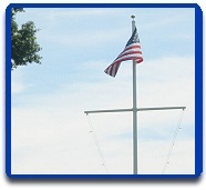 Barry Wynkoop's flagpole and yardarm in Maryland.