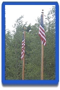 Flagpole raising at Topridge