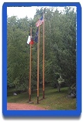 Flagpole raising at Topridge