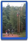 Flagpole raising at Topridge