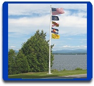 Jon McBride's flagpole on Lake Champlain